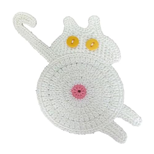 Süße Katzenbecher Untersetzer Gestrickte Baumwolltee Kaffeematten Zum Tisch Schützen Hitzebeständige Dauerhafte Schüsselkissen Katze Tischmatte von Ruiogoe