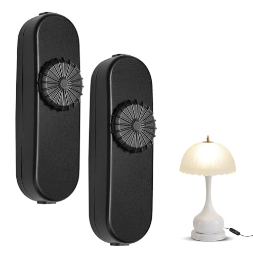 LED Dimmer Schalter, 2PCS Schnurdimmer Drehschalter, Phasenabschnittdimmer für Dimmbare Glühlampen Halogenlampen Schnur 110-240V Schwarz von Ruioomeep