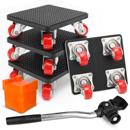 Möbelrollen, Schwerer Möbeltransportrollen, Möbel Transportroller Set, Transportfahrwerk mit Verlängerungsstange und 4 Drehbar Möbelroller, 500kg Tragfähigkeit, für Handhabung und Lagerung Möbelrollen, Schwerer Möbeltransportrollen, Möbel Transportroller Set, Transportfahrwerk mit Verlängerungsstange und 4 Drehbar Möbelroller, 500kg Tragfähigkeit, für Handhabung und Lagerung von Ruioomeep