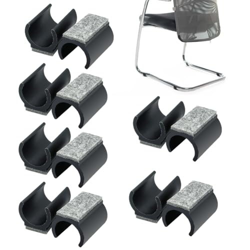 Ruioomeep 12 Stück Stuhlgleiter Freischwinger mit Filz Filzgleiter für Stühle 24-25 mm Durchmesser Möbelgleiter für Freischwinger Stühle Schützt den Boden vor Kratzern und reduziert den Lärm von Ruioomeep