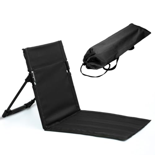 Ruioomeep Bodenstuhl Rückenstütze, Strandmatte Klappbar, Sitzunterlage Outdoor, Klappstuhl Rückenlehne Unterstützung, Tragbare Matte Liege für Camping Hinterhof Backpacking Picknick, Schwarz (Schwarz) Ruioomeep Bodenstuhl Rückenstütze, Strandmatte Klappbar, Sitzunterlage Outdoor, Klappstuhl Rückenlehne Unterstützung, Tragbare Matte Liege für Camping Hinterhof Backpacking Picknick, Schwarz (Schwarz) von Ruioomeep