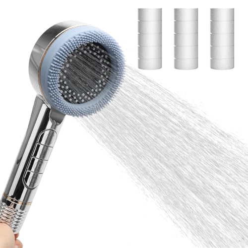 Duschkopf, Duschkopf mit Filter, Hochdruck Handbrause, mit 4 Strahlarten, Duschbrause für Duschkopf Wassersparend, Duschkopf mit Antikalk-Funktion, Shower Head für Baden von Ruioomeep