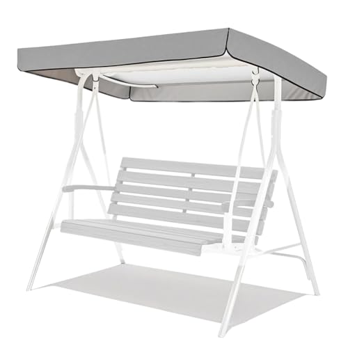 Ruioomeep Housse de Toit Résistante Pour Balancelle 3 Places, Canopée Pour Balancelle de Jardin, en Tissu Oxford, Pour Terrasse, pelouse, Jardin,hors cadres-213 x 122 x 18/23 cm (Grau) von Ruioomeep