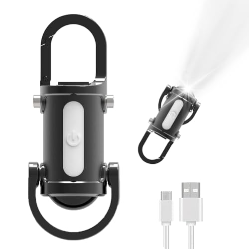 Ruioomeep Wasserdichte Lumilink Mini Taschenlampe mit Power Bank - Extrem Hell, Lumilink Chain Flashlight, Mini Flashlight für Notstrom Outdoor und Camping - Suchscheinwerfer Funktion (Schwarz) von Ruioomeep