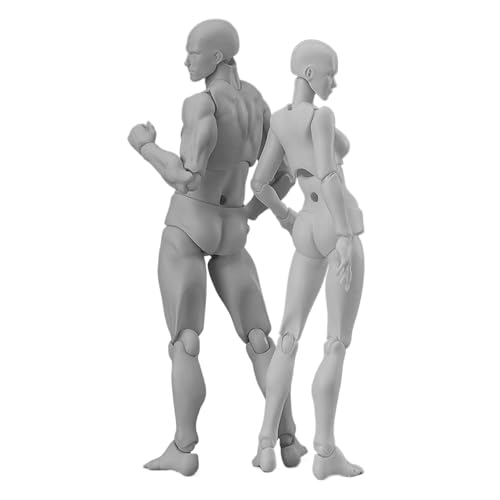 Ruiqas 2Pcs Flexibler Schaufensterpuppe Gliederpuppe, Body Actionfigur Künstler Zeichnung Figur Modell Jointed Männlich und Weiblich Mannequin für Zeichnung Skizzieren von Ruiqas