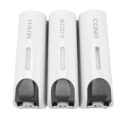 Ruiqas 3 x 350 ml Shampoo- und Conditioner-Spender für die Wand ohne Bohren für das Badezimmer Manueller Seifenspender für Badezimmer-Toilettenhotel von Ruiqas