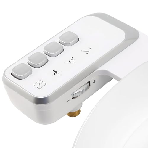 Ruiqas Bidet Aufsatz für Toilette,Nichtelektrisch Schlankes Druckknopf Bidet Toilettensitzaufsatz,Front- und Heckwäsche Doppeldüsen Wasserdruck Einstellbar von Ruiqas