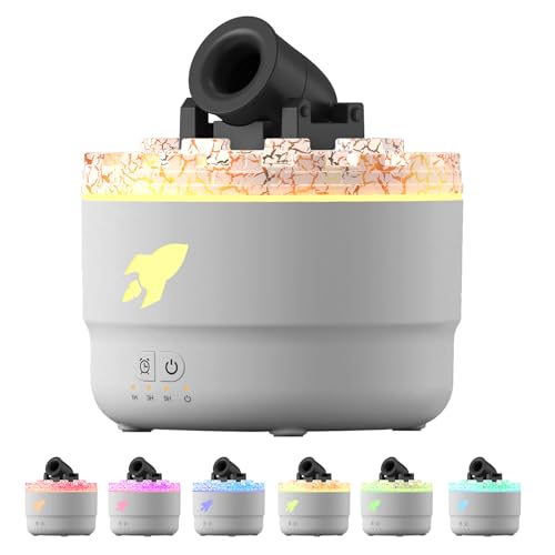 Ruiqas Cannon Diffuser Ätherisches Öl Diffusor 200ml Cool Mist Luftbefeuchter mit 7 Farblichtern und Timer Waterless Auto-Off von Ruiqas