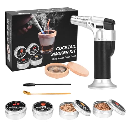 Ruiqas Cocktail-Smoker-Set Altmodisches Whiskey-Bourbon-Getränke-Set mit Taschenlampe 4 Geschmacksrichtungen von Ruiqas