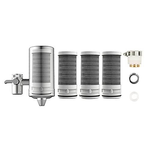 Ruiqas Edelstahl- Stahl Wasserhahn Wasser Filter mit 4 Filter Ersatz Trinkwasser Filtration System für Home Küche Verwenden von Ruiqas