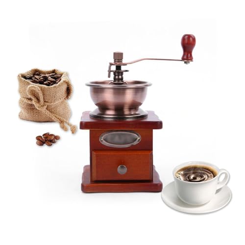 Ruiqas Manuelle Kaffeemühle Retro Manuelle Kaffeebohnenmühle Vintage Antik Holz Handmühle Kaffeemühle Kaffeemühle Kaffeemühle (Brown) von Ruiqas