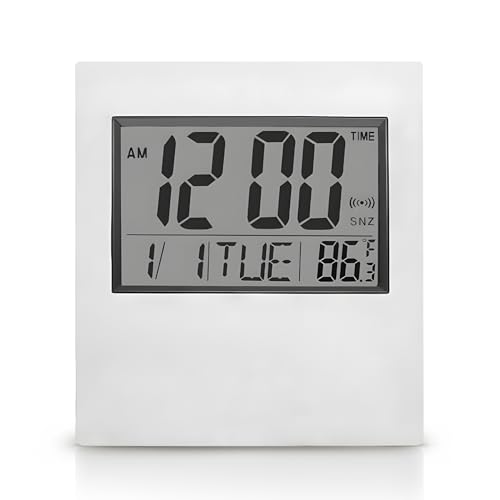 Ruiqas Slim Large Digital LCD Screen Alarm Clock with Calendar Temperature Alarm Clock Desk Clock for All Ages von Ruiqas