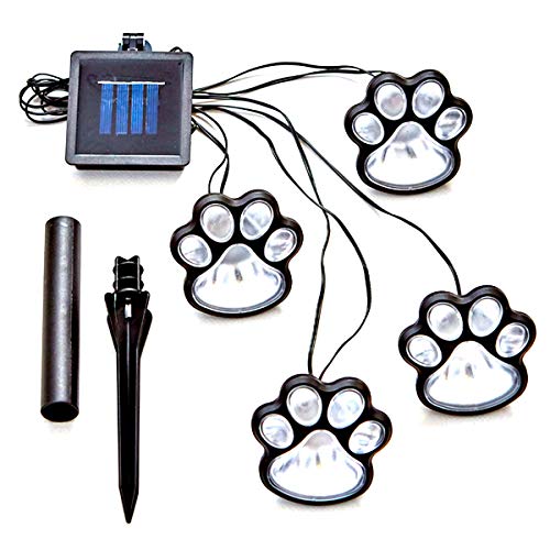 Ruiqas Solar 4 Pfoten Licht Garten Boden Hund Katze Pfote LED Solarlampe für Garten Terrasse Hof Dekor Gehweg Länge des Kabels 33.46in von Ruiqas