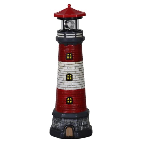 Ruiqas Solarbetriebene Leuchtturm Wasserdicht mit Rotierenden Leuchtfeuer Leuchtturm Solarleuchten für Hof Patio Dekoration von Ruiqas