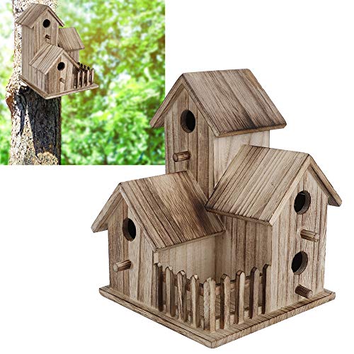 Ruiqas Bird Rest Shelter, Holz Vogelnistkasten Vogelhaus Shelter Vogelständer Kleine Dekoration für den Garten im Freien (20,5X 15,5x15,5 cm / 8,1x6,1 x 6,1 Zoll) von Ruiqas