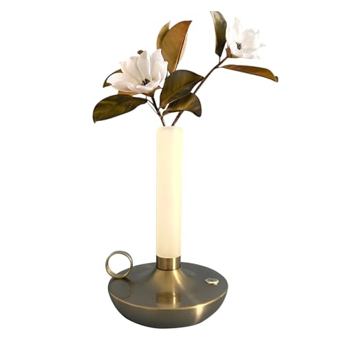 Ruiqas Wiederaufladbare Vasenlampe Dimmbare Kabellose mit 3 Farbmodi Tischleuchte Dekorative Tischlampe in Gold für Esszimmer Schlafzimmer Zuhause von Ruiqas