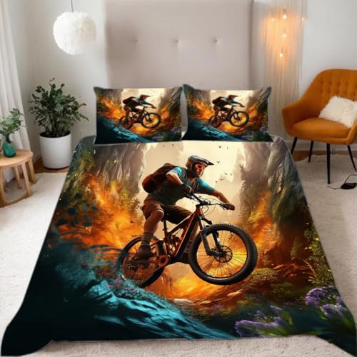 Ruiqieor Bettwäsche 135x200 cm,Offroad-Mountainbike Mountainbike im Wald Bettwäsche Set Bettbezug und 2 Kissenbezug 50x75 cm,color7 Ruiqieor Bettwäsche 135x200 cm,Offroad-Mountainbike Mountainbike im Wald Bettwäsche Set Bettbezug und 2 Kissenbezug 50x75 cm,color7 von Ruiqieor