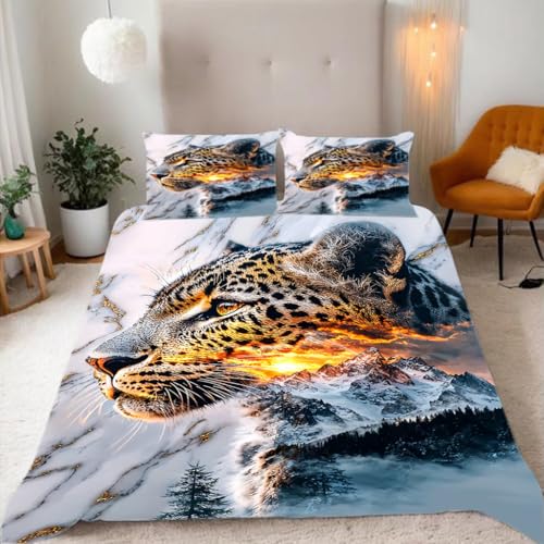 Ruiqieor Bettwäsche 155x220 cm,EIN Leopard im Schnee Bettwäsche Set Bettbezug und 2 Kissenbezug 50x75 cm,color7 Ruiqieor Bettwäsche 155x220 cm,EIN Leopard im Schnee Bettwäsche Set Bettbezug und 2 Kissenbezug 50x75 cm,color7 von Ruiqieor