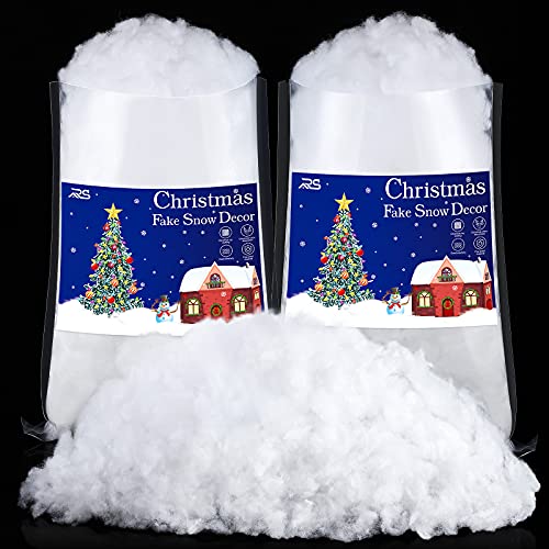 Ruisita Künstliche Schnee-Dekoration, Baumwolle, Kunstschnee, Weihnachtsdekoration, Baumwollähnlich, flauschige Schneefaser, zum Dekorieren von Kunst und Handwerk, Weihnachtsdekoration (2) von Ruisita
