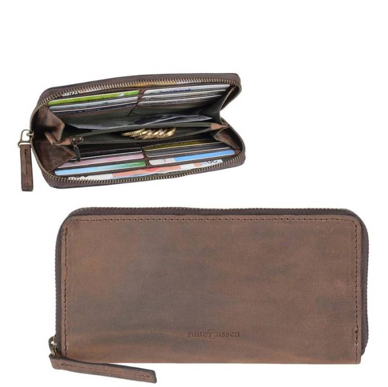 Portemonnaie Leder 19x10cm mit 12 Kartenfächern "Classic Premium" ranger braun 2621-73 Ruitertassen von Ruitertassen