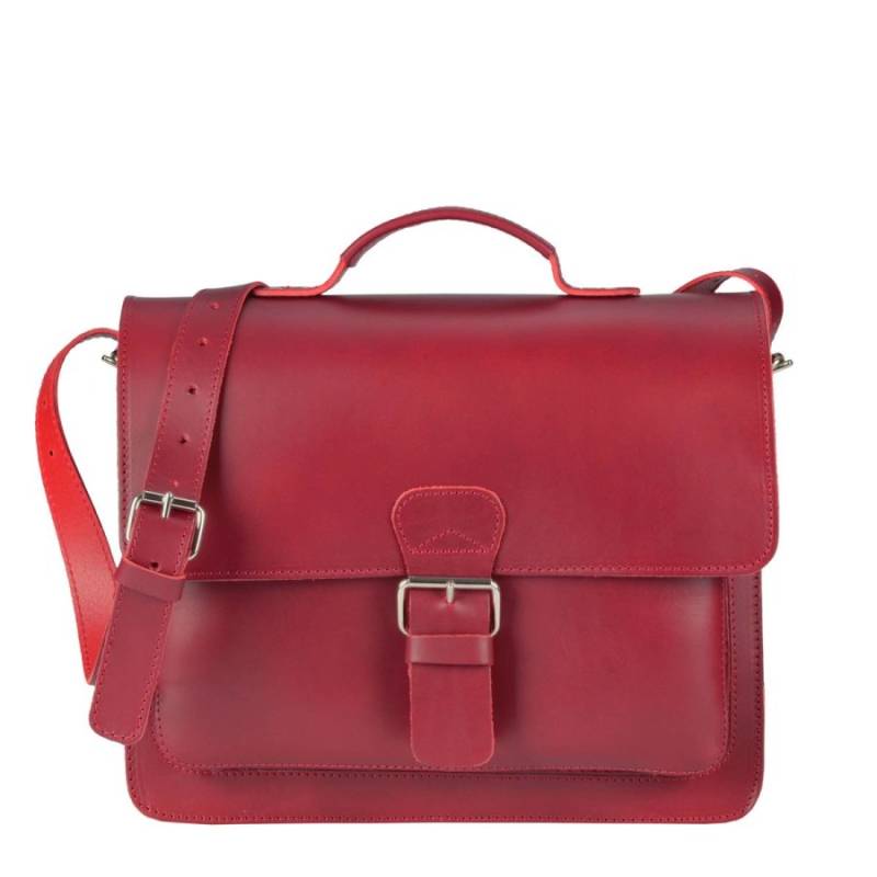 Aktentasche Leder 36x30cm mit 1 Fach "Classic" rot 2141-15 Ruitertassen von Ruitertassen