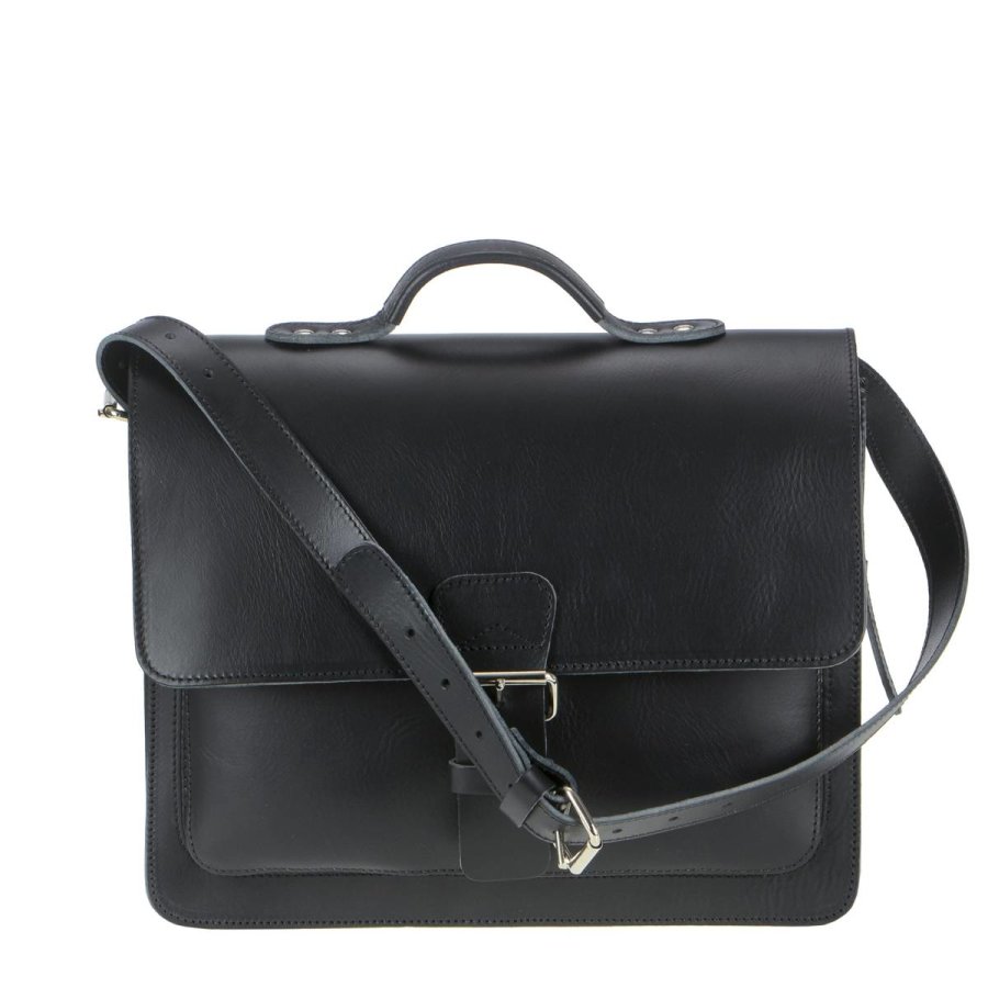 Aktentasche Leder 36x30cm mit 1 Fach "Classic" schwarz 2141-11 Ruitertassen von Ruitertassen
