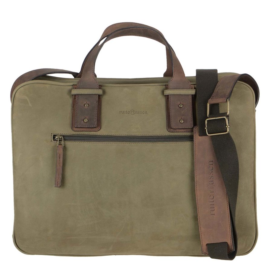 Aktentasche Leder 45x33cm "Leisure" khaki ranger 4022-75 | Ruitertass von Ruitertassen