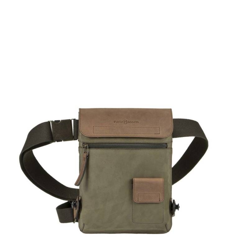 Hüfttasche Leder 19x25cm "Leisure" khaki Ruitertassen 4056-75 von Ruitertassen