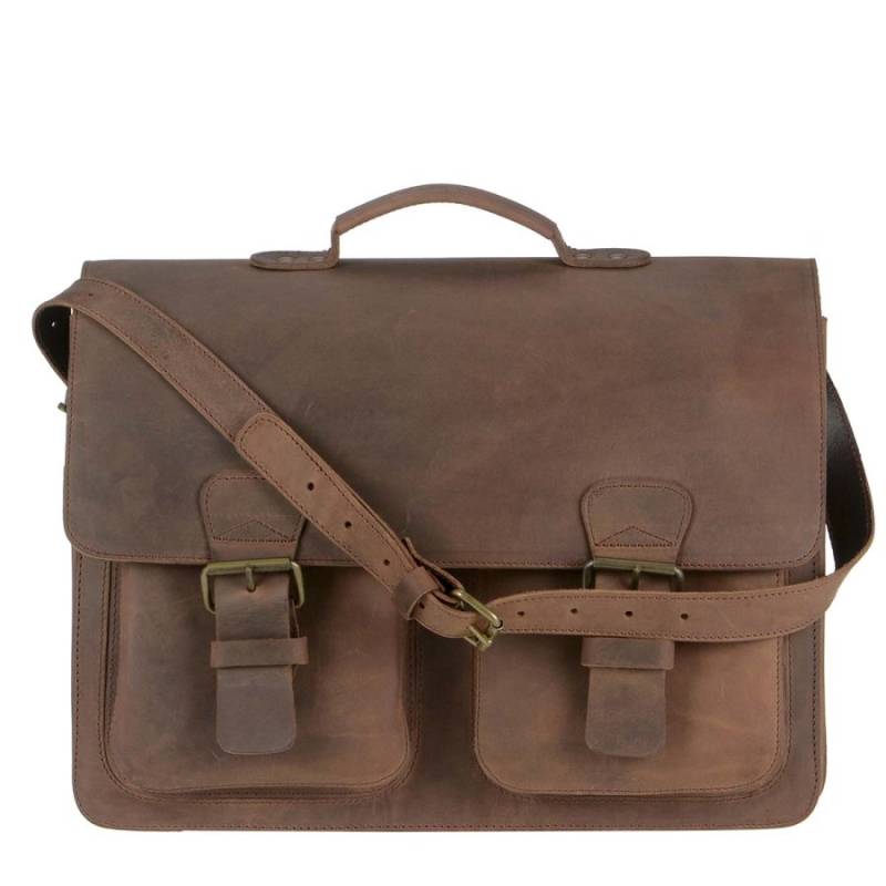 Aktentasche Leder 42x32cm mit 3 Fächern "Classic" ranger braun 2158-73 Ruitertassen von Ruitertassen
