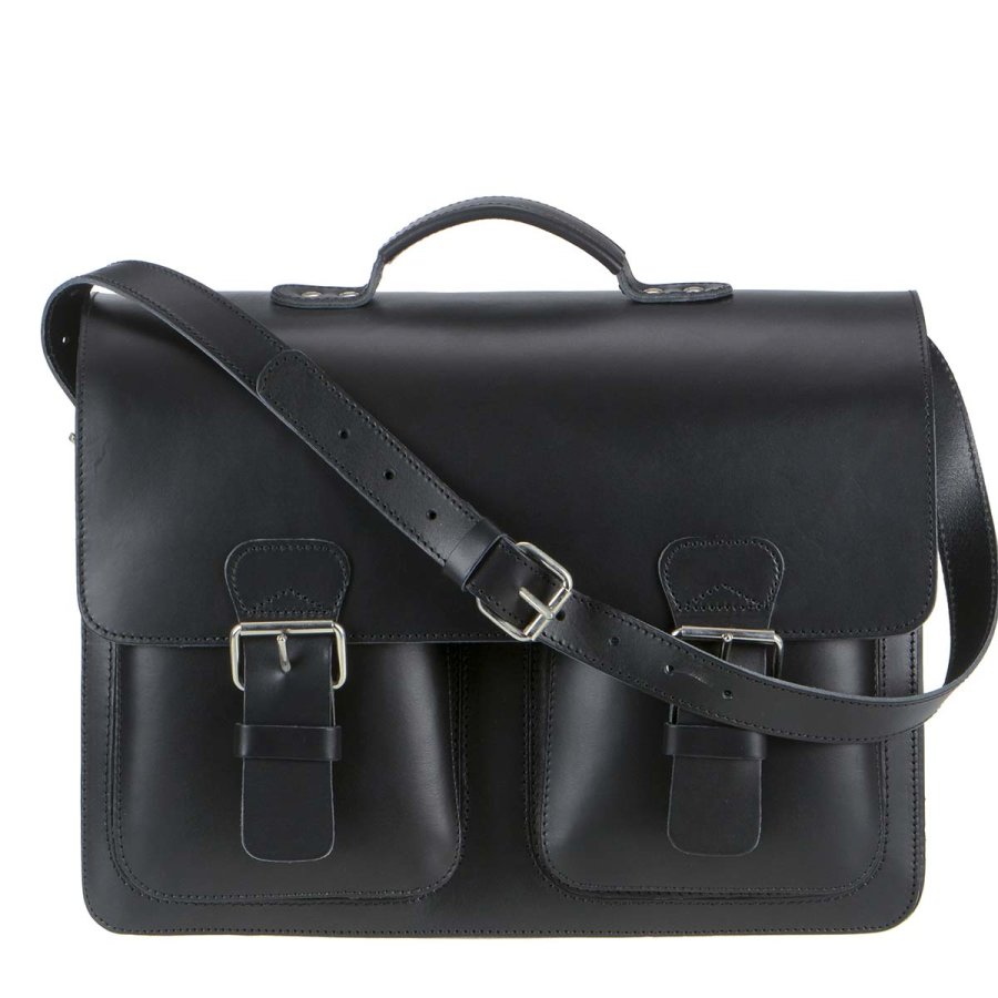 Aktentasche Leder 42x32cm mit 3 Fächern "Classic" schwarz 2158-11 Ruitertassen von Ruitertassen