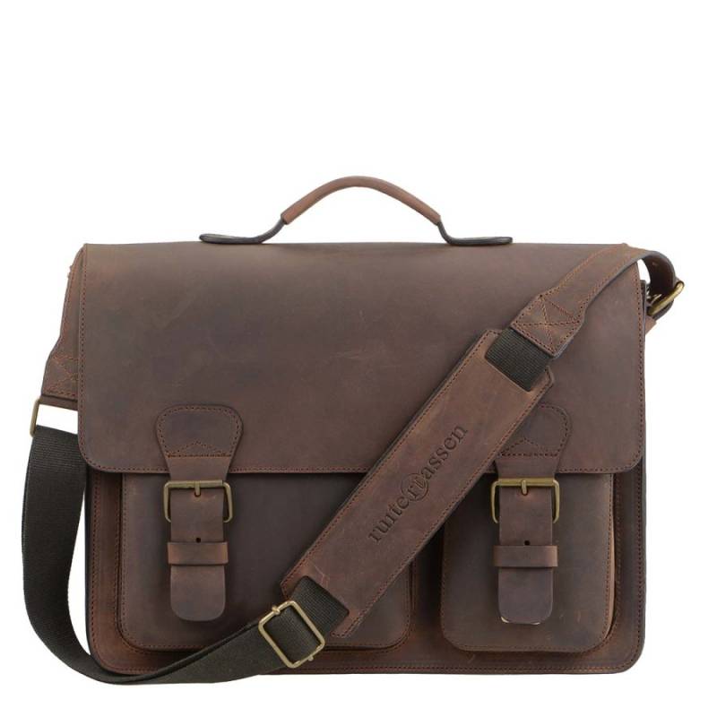 Aktentasche Leder 40x30cm mit 3 Fächern "Classic Premium" ranger braun 2342T-73 Ruitertassen von Ruitertassen