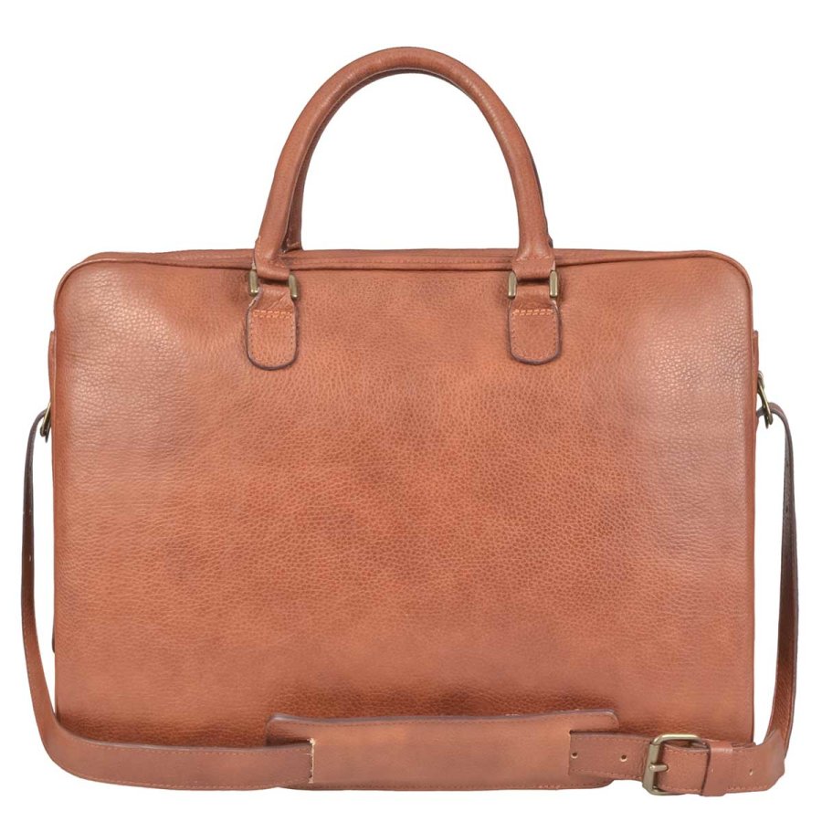 Aktentasche Leder 44x33cm mit 3 Fächern "Soft" cognac braun 4021-77 Ruitertassen von Ruitertassen