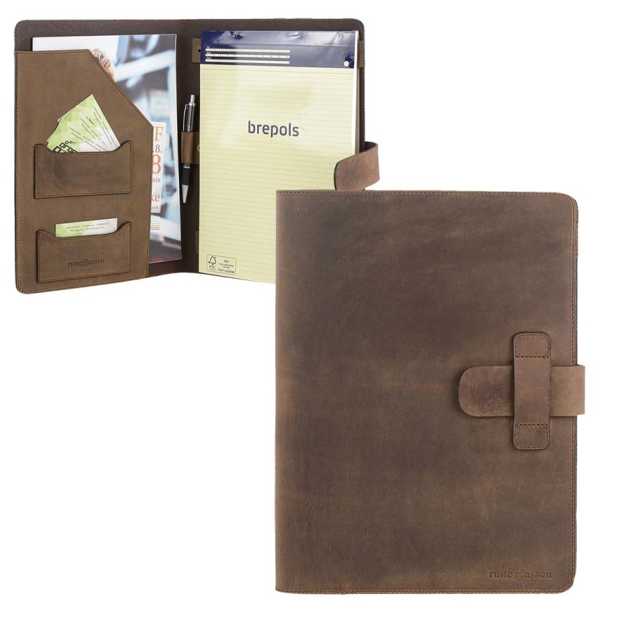 Schreibmappe Leder A4 "Classic Premium" ranger braun 2810T-73 Ruitertassen von Ruitertassen