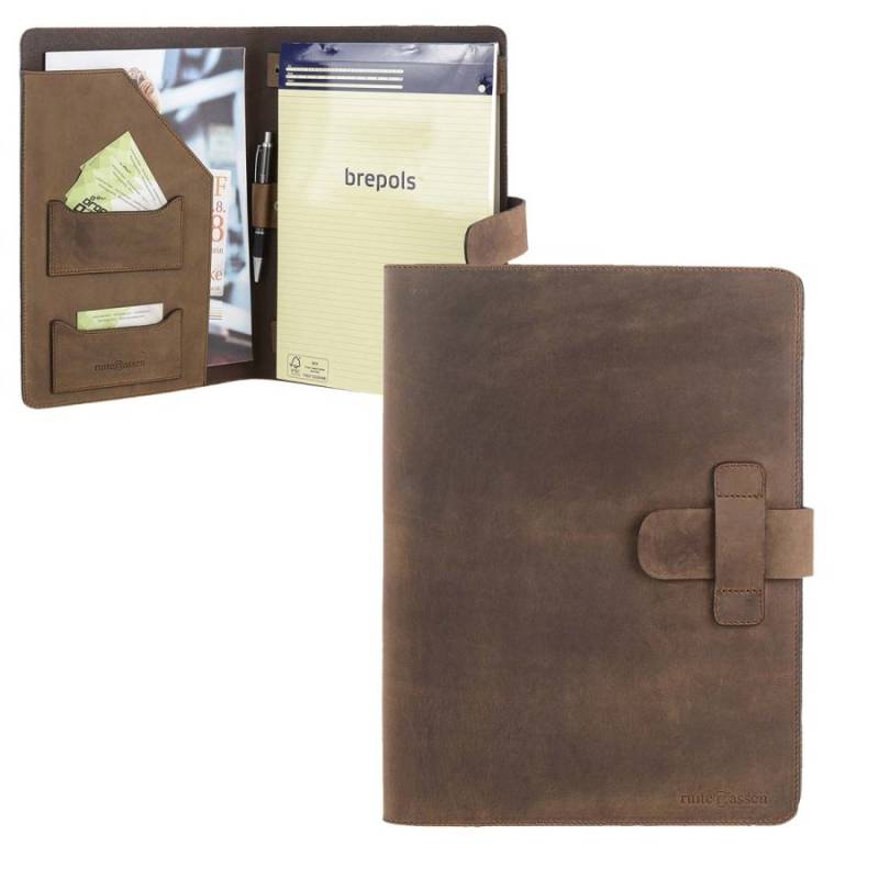 Schreibmappe Leder A4 "Classic Premium" ranger braun 2810T-73 Ruitertassen von Ruitertassen