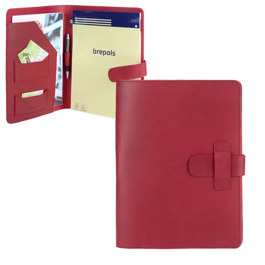 Schreibmappe A4 Leder rot Classic Adult 2810T | Ruitertassen von Ruitertassen