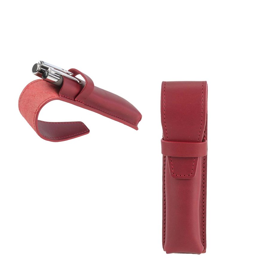 Stiftetui Leder rot mit Lasche für 2 Stifte | Ruitertassen Stiftetui Leder rot mit Lasche für 2 Stifte | Ruitertassen von Ruitertassen
