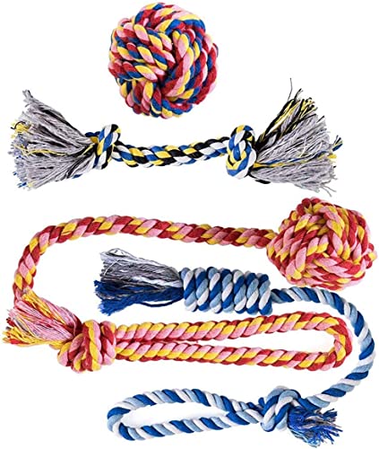 Ruiuzioong Hundeseilspielzeug 4er Pack Langlebiges Hundespielzeug für Welpen/kleine Hunde,süßes Welpen-Kauspielzeug für Welpen-Beißspielzeug, langlebig sicher (4 Stück) von Ruiuzioong