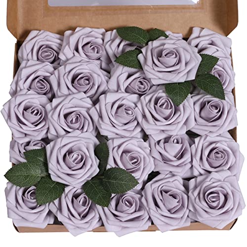 Ruiuzioong Künstliche 25 Stück Rosen Blumen Schaumrosen Foamrosen Kunstblumen Rosenköpfe Gefälschte Kunstrose Rose für Hochzeit Blumensträuße Braut Zuhause Dekoration (Bohnen Paste, 25 Stück) von Ruiuzioong