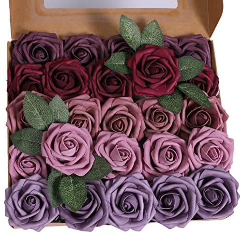 Ruiuzioong Künstliche 25 Stück Rosen Blumen Schaumrosen Foamrosen Kunstblumen Rosenköpfe Gefälschte Kunstrose Rose für Hochzeit Blumensträuße Braut Zuhause Dekoration (Fünf Farben Mix, 25 Stück) von Ruiuzioong