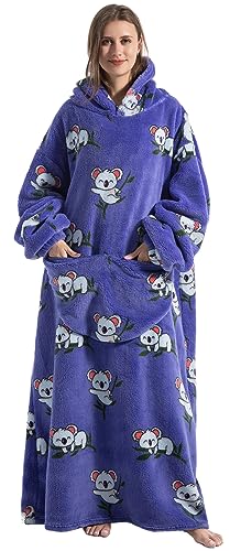 Oversized Hoodie Sweatshirt Blanket, Super Soft Warm Comfortable Blanket for Women Men Adults with Big Pocke (Koala-extra Lang) von Ruiuzioong