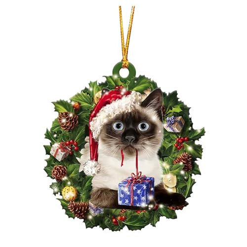 Weihnachtsdeko 2D-Hängende Ornamente Kranz Für Katzen Dekorationen Weihnachten Dekorationen Handwerk Hängen Dekorationen Weihnachten Urlaub Must Haves Party Gadgets (B, One Size) von Ruiyete