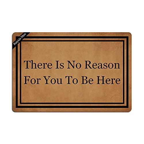 Ruiyida Fußmatte mit Aufschrift "There Is No Reason For You To Be Here", lustige Fußmatte für drinnen und draußen, Vliesstoff, 60 x 40 cm, maschinenwaschbar, Oberseite aus Stoff von Ruiyida Mats