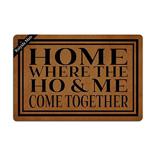 Home Where The Ho & Me Come Together Fußmatte Lustige Fußmatte Dekorative Fußmatte Vlies 60 x 30 cm, maschinenwaschbare Stoffoberseite (Style02) von Ruiyida