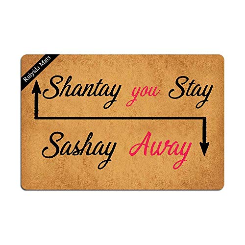 Ruiyida Sashay Away, Shantay You Stay Fußmatte, personalisierbar, Wohndekoration, Haushaltsteppiche und Matten für den Innenbereich, Geschenkideen, 60 x 40 cm, maschinenwaschbare Stoffoberfläche von Ruiyida
