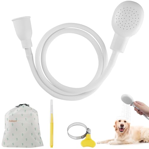 Rukinovi Gummischlauch für Waschbecken, tragbarer Spülbeckenschlauchaufsatz für Wasserhahn, Handbrause zum Baden von Babys, Haustieren, Haarwaschen, Spülen von Gemüse, Hundewaschsprüher (B-Gelb + von Rukinovi