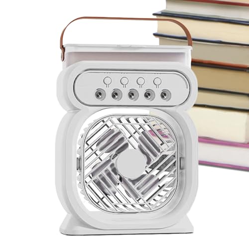 Rukjmqi Fan Mit Nebel, Mini Luftkühler Mit Wassertank, Tragbarer Misting Fan, Tragbarer Fan Mit Nebel, Fan Mit Mist,Personal Tischspray Wasser Nebel Lüfter,USB Wiederaufladbare Ruhige Luftkühler von Rukjmqi