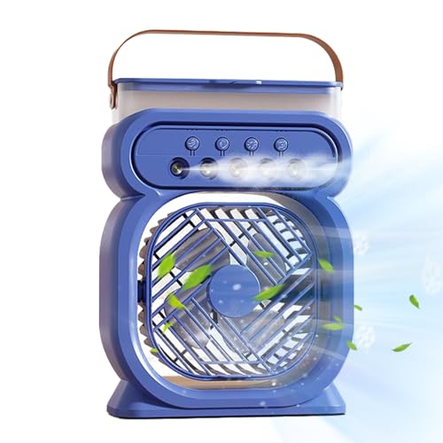 Rukjmqi Fan Mit Nebel, Mini Luftkühler Mit Wassertank, Tragbarer Misting Fan, Tragbarer Fan Mit Nebel, Fan Mit Mist,Personal Tischspray Wasser Nebel Lüfter,USB Wiederaufladbare Ruhige Luftkühler von Rukjmqi