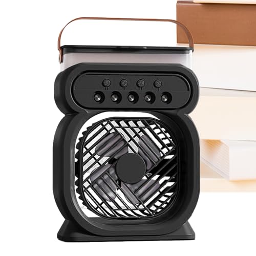 Rukjmqi Fan Mit Nebel, Mini Luftkühler Mit Wassertank, Tragbarer Misting Fan, Tragbarer Fan Mit Nebel, Fan Mit Mist,Personal Tischspray Wasser Nebel Lüfter,USB Wiederaufladbare Ruhige Luftkühler von Rukjmqi