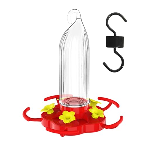 Rukjmqi Futterstationen - Outdoor Vogelhäuschen Aufhängbar 0 5 Liter | Gartendeko Mit Ameisenschutz Haken 5 Einfüllöffnungen Nektarspender Zur Vogelbeobachtung Balkon Terrasse Fensterbereich Garten von Rukjmqi