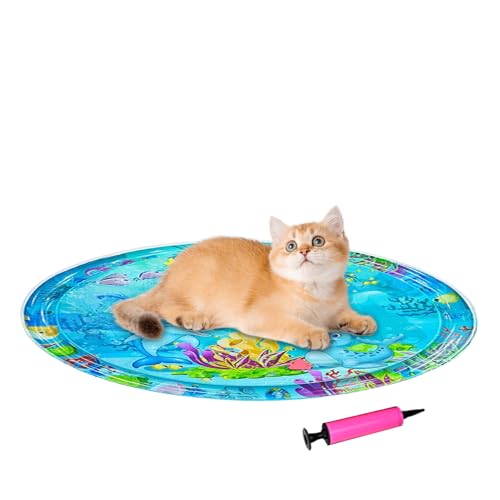 Rukjmqi Katzen Wasserspielmatte | Katzen Sinnesmatte Haustier Wasserbett - Verdickte aufblasbare Kühlmatte mit Kühlfunktion Katzenspielzeug Haustierzubehör für Hunde Kinder Sommer Reise Rukjmqi Katzen Wasserspielmatte | Katzen Sinnesmatte Haustier Wasserbett - Verdickte aufblasbare Kühlmatte mit Kühlfunktion Katzenspielzeug Haustierzubehör für Hunde Kinder Sommer Reise von Rukjmqi